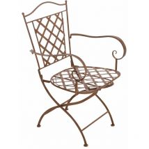 Chaise de jardin adara en fer forgé Marron antique