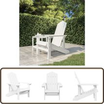 Chaise Adirondack de jardin pehd Blanc - Chaise Jardin - Fauteuil Jardin - Mobilier Jardin - Chaise Adirondack - Chaise Extérieure