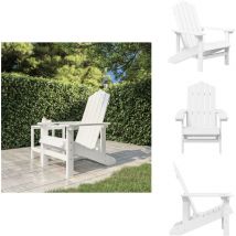 Chaise Adirondack de jardin pehd Blanc - Chaise Jardin - Fauteuil Jardin - Mobilier Jardin - Chaise Adirondack - Chaise Extérieure