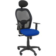 Chaise Alocén maille noire siège bali bleu accoudoirs réglables appui-tête fixe
