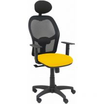 Chaise Alocén maille noire jaune bali siège accoudoirs réglables tête fixe