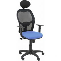 Chaise Alocén maille noire siège bali bleu clair accoudoirs réglables appui-tête fixe