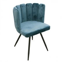 Chaise Ariel Velours Bleu Canard Home Deco Factory