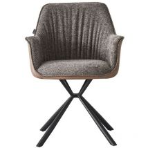 Veriaffari.it - Chaise Aseat gris avec dossier marron 82x60.5x62 cm