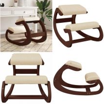 Chaise assis-genoux crème 55x84x55 cm contreplaqué de bouleau - Chaise Assis Genou - Chaise Ergonomique - Chaise De Posture - Chaise De Bureau