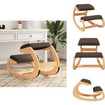 Chaise assis-genoux marron 55x84x55 cm contreplaqué de bouleau - Chaise Assis Genou - Chaise Ergonomique - Chaise De Posture - Chaise De Bureau