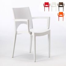 Grand Soleil - Chaise avec accoudoirs en polypropylène bar restaurant Paris Arm Blanc