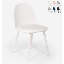 Chaise de cuisine salon et restaurant avec coussin rembourré en velours Florya - Blanc