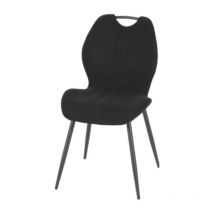 Chaise avec poignée tissu noir pieds métal