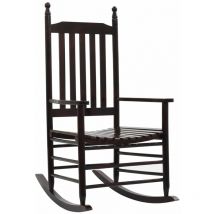Homemiyn - Chaise à bascule avec siège incurvé Marron Bois de peuplier