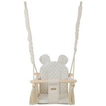 Viking Choice - Chaise à bascule bébé - balançoire bébé - avec oreilles - max 20 kg - crème & diamants
