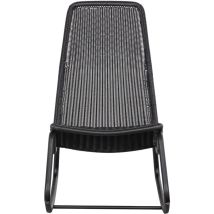 Chaise suspendue – 51x95x97 cm – Résine tressée et métal noir – Jardin piscine – Fauteuil suspendu