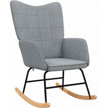 Chaise à bascule Fauteuil à bascule Fauteuil de Relaxation Gris clair Tissu 31851