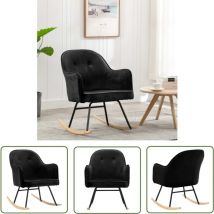 Doc&et² - The Living Store Chaise à bascule Noir Velours - Fauteuil à Bascule - Chaise Balançoire - Mobilier Extérieur - Décoration Intérieure - Salon