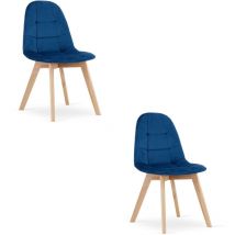 Chaise BORA - velours bleu marine x 2