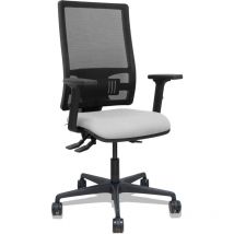 Chaise Bormate asincro noir mesh noir siège bali gris clair accoudoirs 2D roulettes 65mm