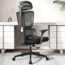 Felixking - Chaise Bureau Ergonomique, Chaise de Bureau avec Roullettes, Fauteuil de Bureau Appuie-Tête et Accoudoir Réglables, Maille Respirante,
