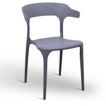 Chaise California en plastique couleur gris empilable modèle confort