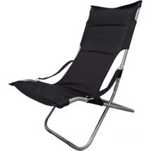 Chaise canapone pliante balcon de jardin réglable rembourré et plage de nid Black - Black