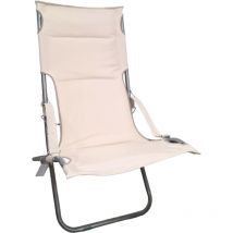 Chaise canapone pliante balcon de jardin réglable rembourré et plage de nid Beige - Beige