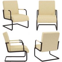 Chaise cantilever Crème Similicuir - Chaise Cantilever - Chaise Industrielle - Chaise En Simili Cuir - Fauteuil Moderne - Mobilier Contemporain