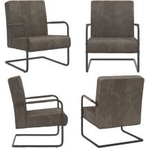 Chaise cantilever Gris clair Velours - Fauteuil Design - Chaise Moderne - Chaise Lounge - Chaise Salle à Manger - Mobilier Intérieur - Home & Living
