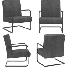 Chaise cantilever Gris foncé Velours - Fauteuil Design - Chaise Moderne - Chaise Salle à Manger - Chaise Lounge - Chaise Confortables - Home & Living