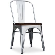 Chaise de salle à manger - Design Industriel - Bois et Acier - Stylix Acier
