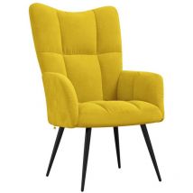 Maison Chic - Chaise Chaise de relaxation Jaune moutarde Velours Chaise de salon 83906
