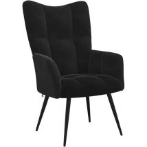 Maison Chic - Chaise Chaise de relaxation Noir Velours Chaise de salon 57114
