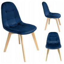 Chaise COLIN tapissée de velours bleu marine