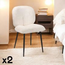 Pier Import - Chaise cosy en tissu blanc (lot de 2) iena