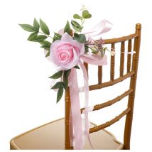 Chaise d'allée de mariage, décoration florale, chaise de décoration florale, sangle de dossier, rideau