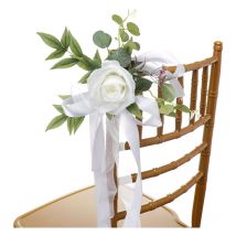 Chaise d'allée de mariage, décoration florale, chaise de décoration florale, sangle de dossier, rideau