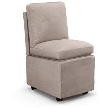 Chaise d'appoint moderne sans accoudoirs avec rangement chaise en tissu avec coussins épais amovibles fauteuil simple contemporain pour chambre café