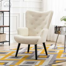 Chaise d'appoint salon chambre à coucher, chaise de loisirs moderne,blanc - white