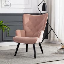 Retrok - Chaise d'appoint salon chambre à coucher, chaise de loisirs moderne,rose - pink