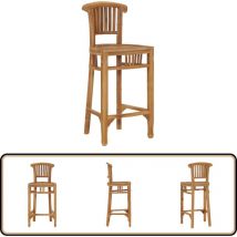 Chaise de bar Bois de teck solide - Chaises De Bar - Tabouret De Bar - Mobilier De Jardin - Chaise Extérieure - Chaise En Teck