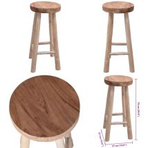 Chaise de bar Bois de teck solide - Tabouret De Bar - Chaise De Bar - Meuble De Cuisine - Mobilier Rustique - Design Vintage - Home & Living