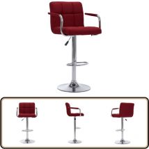 Chaise de bar Bordeaux Tissu - Chaises De Bar - Tabouret De Bar - Chaise Contemporaine - Chaise Avec Accoudoir - Chaise Ajustable