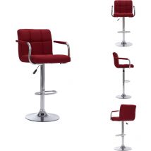 Chaise de bar Bordeaux Tissu - Chaises De Bar - Tabouret De Bar - Chaise Contemporaine - Chaise Avec Accoudoir - Chaise Ajustable