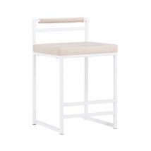 Chaise de Bar en Velours "Opelika" 80cm Beige