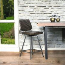 Pier Import - Chaise de bar industrielle marron salerne
