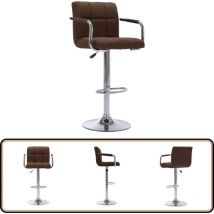 Chaise de bar Marron Tissu - Chaises De Bar - Tabouret De Bar - Chaise Contemporaine - Chaise Avec Accoudoirs - Chaise Pivotante