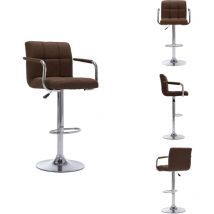 Chaise de bar Marron Tissu - Chaises De Bar - Tabouret De Bar - Chaise Contemporaine - Chaise Avec Accoudoirs - Chaise Pivotante