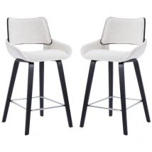 Chaise de Bar Moderne Lot de 2 Chaise Bar en Tissu Chenille Tabourets de Bar avec Pied Bois et Métal, Chaise Haute Cuisine Washon, Kaki