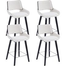 Chaise de Bar Moderne Lot de 4 Chaise Bar en Tissu Chenille Tabourets de Bar avec Pied Bois et Métal, Chaise Haute Cuisine Washon, Kaki