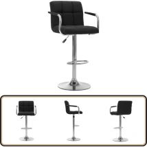 Chaise de bar Noir Tissu - Chaises De Bar - Tabouret De Bar - Chaise Contemporaine - Chaise Noire - Chaise Ajustable