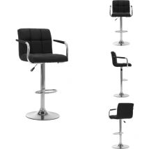 Chaise de bar Noir Tissu - Chaises De Bar - Tabouret De Bar - Chaise Contemporaine - Chaise Noire - Chaise Ajustable