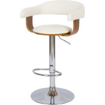 Chaise de bar réglable et pivotante 62/84 cm en cuir synthétique blanc - harold